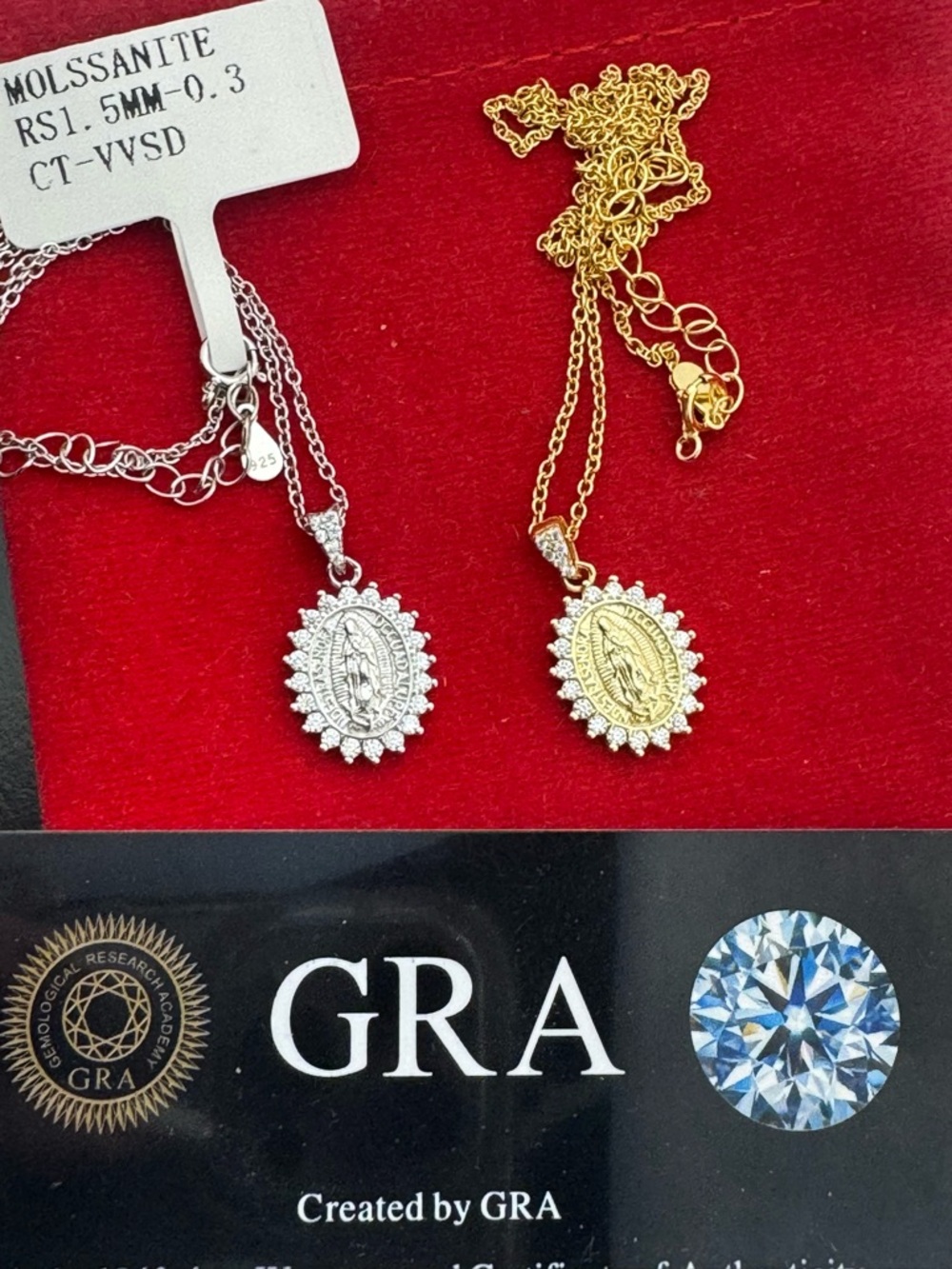 Sterling silver Moissanite Guadalupe necklace